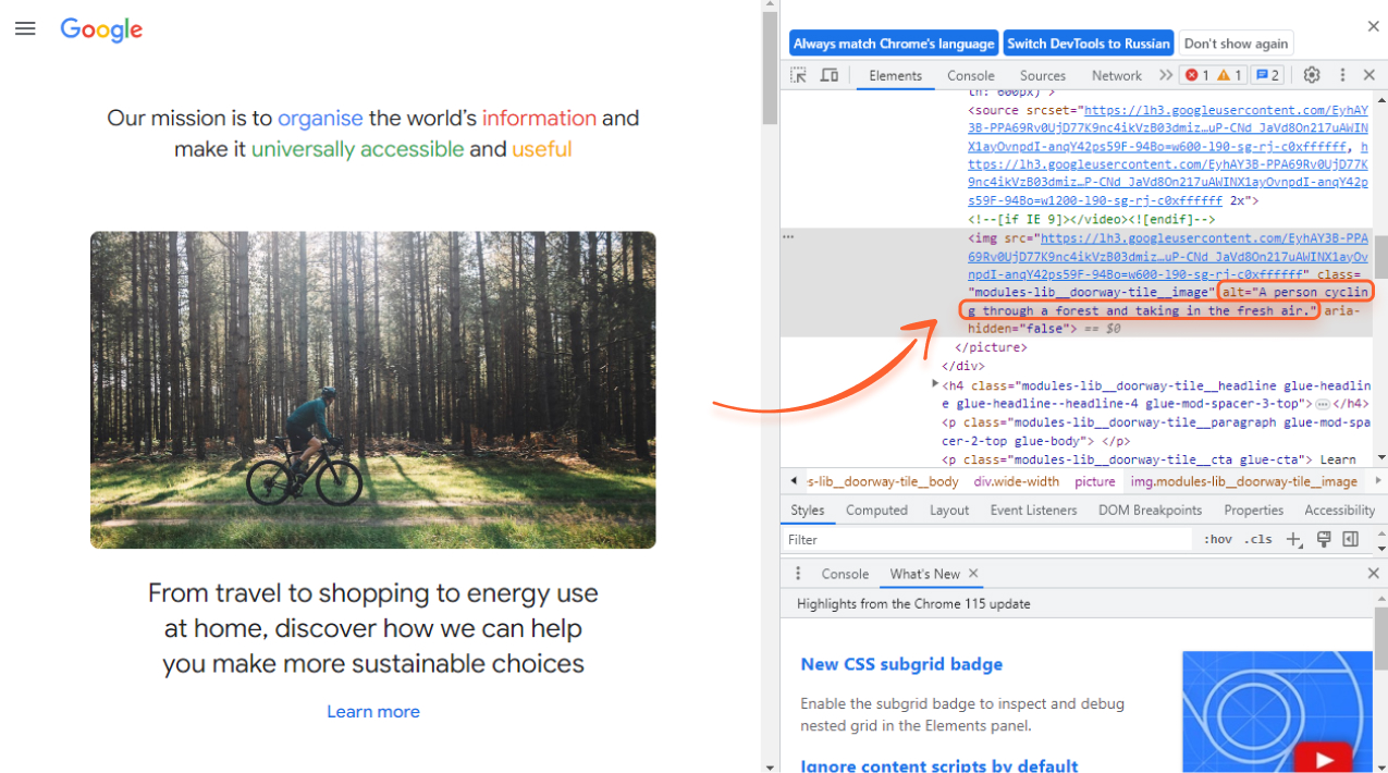 alt text by google