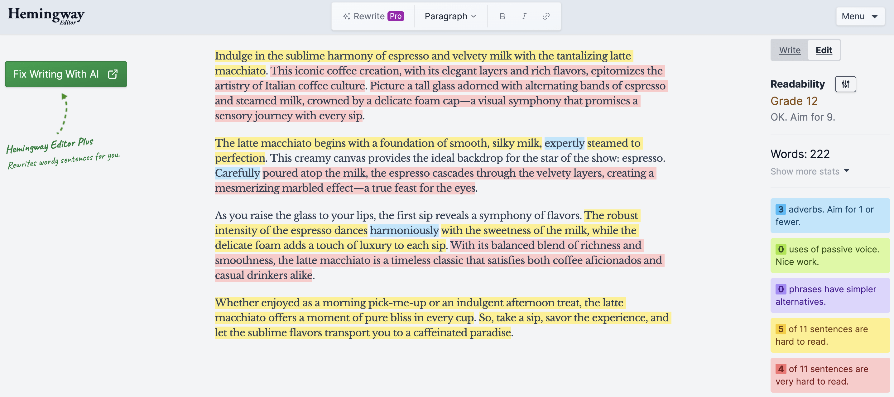 Hemingway app