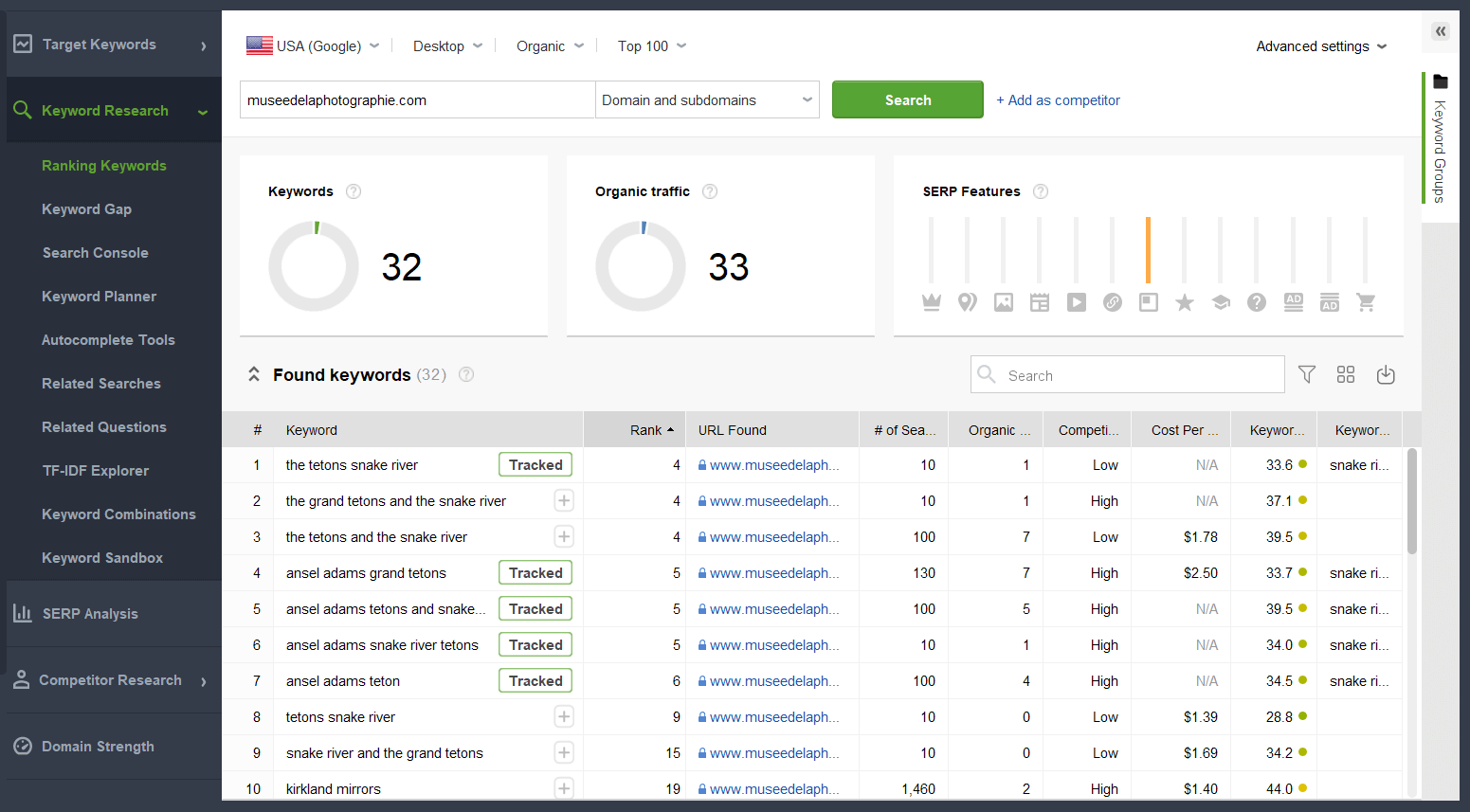 Keyword-Recherche-Modul mit 9 verschiedenen Suchmethoden