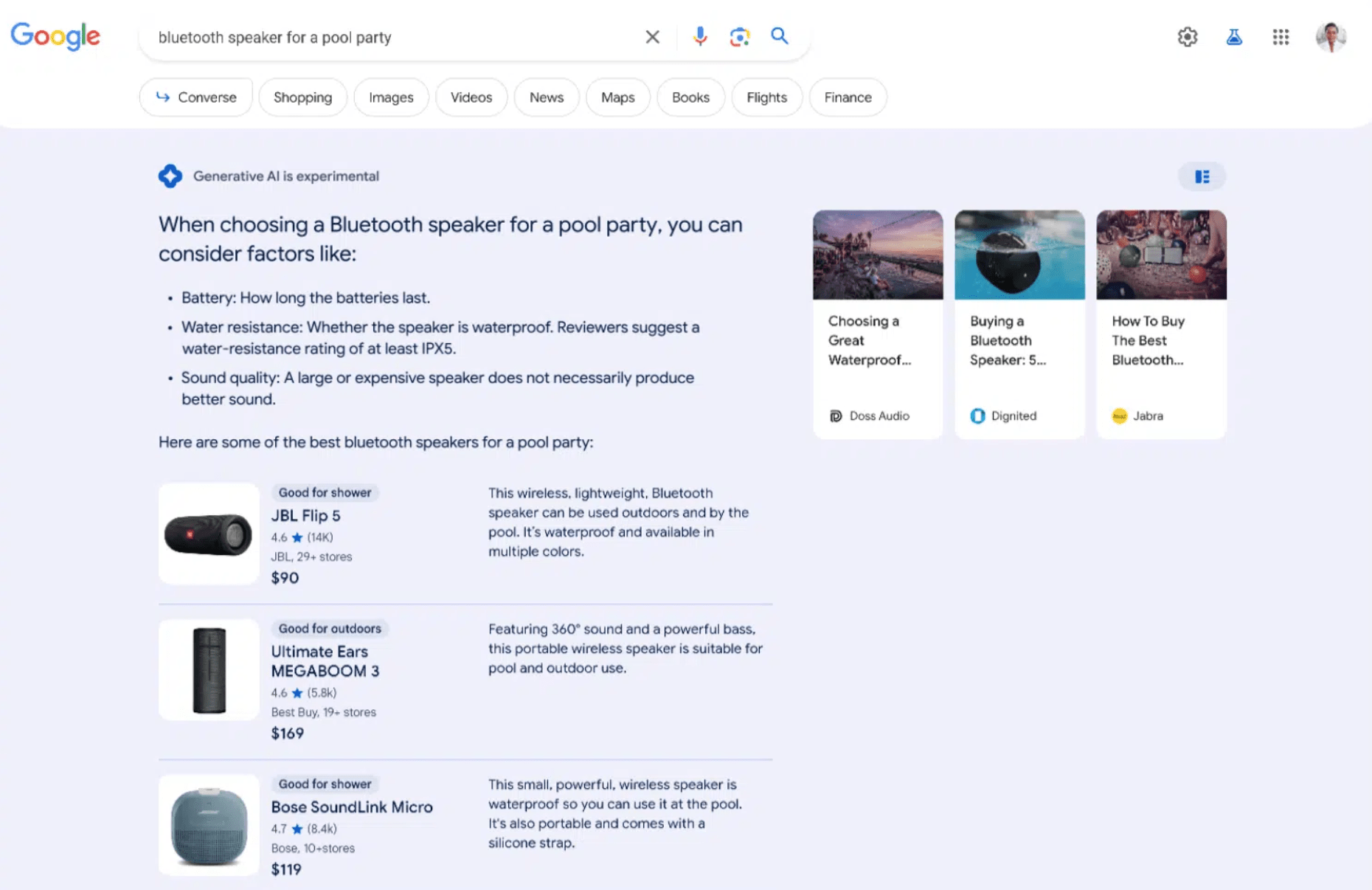 product search sge