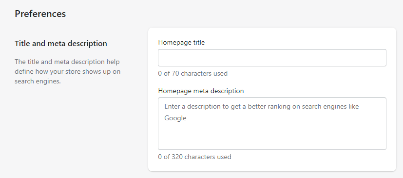 shopify title and meta description