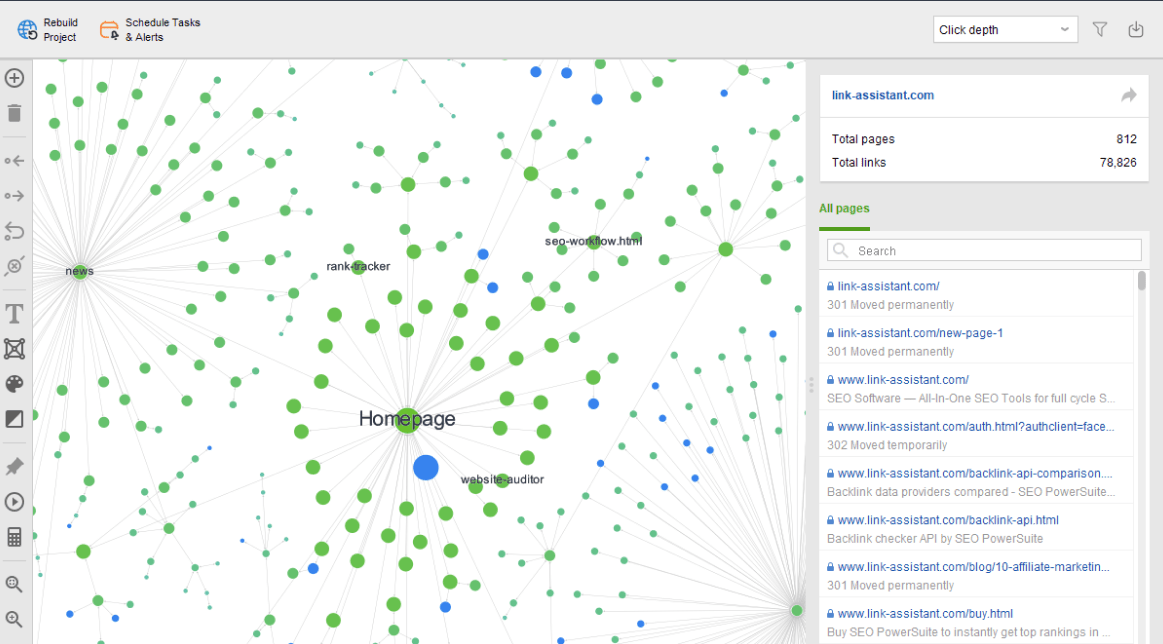 site structure visualization in WebSite Auditor